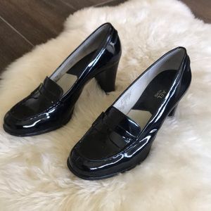Michael Kors Patent Leather Block Heel Loafer